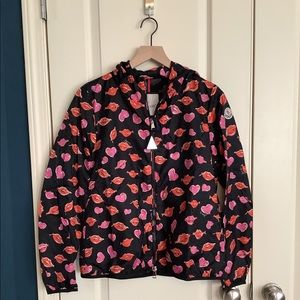 Moncler Lips and Hearts Jacket Black Pink Red Size 2